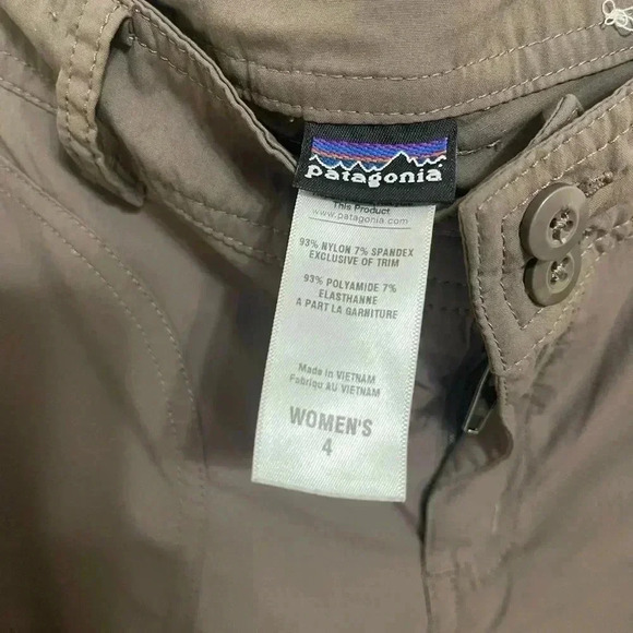 Patagonia Solimar Womens 6 Roll Up Stretch Camping Hiking Pants Beige Khaki SZ S - Picture 9 of 14